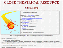 Tablet Screenshot of globetheatricalresource.com